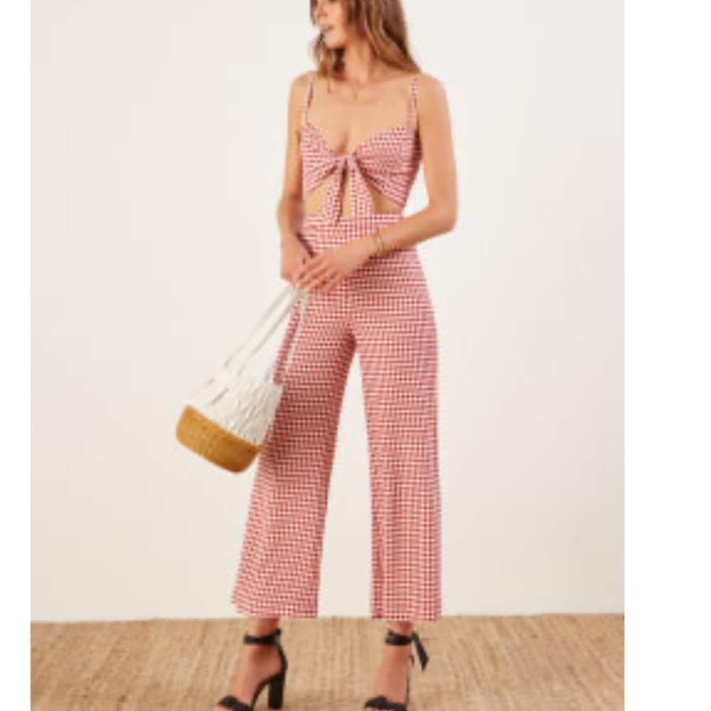 Reformation Red Gingham Two-Piece Set